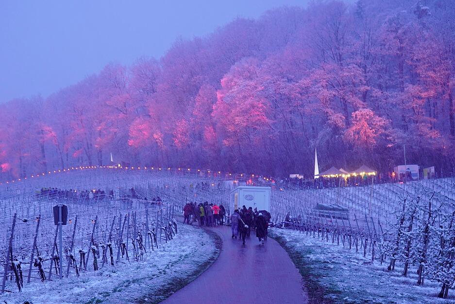 Bretzfelder Rebenglühen 2022 bei Schnee in Siebeneich