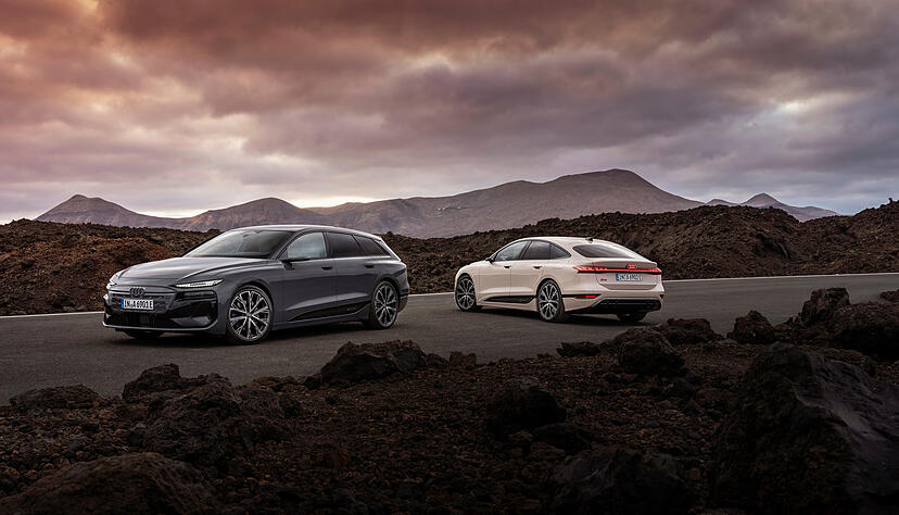 Den neuen Audi A6 E-Tron gibt es als Kombi namens Avant (links) und als Limousine, die Sportback genannt wird.