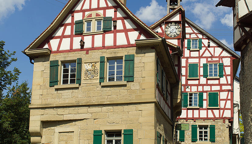 Die historische Turmuhr in Forchtenberg gilt als die älteste Uhr Deutschlands.