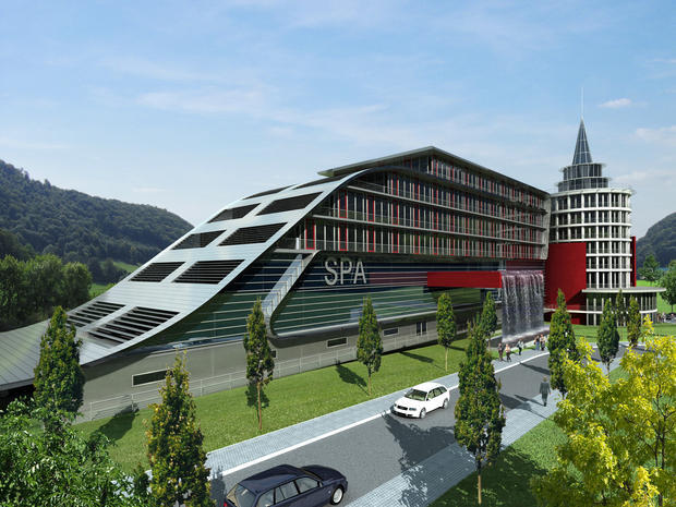 Abgestuft soll sich die Hotel-Architektur nach der Erweiterung besser in die Landschaft einpassen, der Turm dominant bleiben.