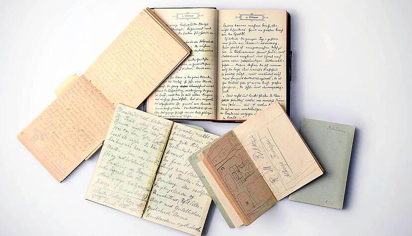 Die „Taschenbücher 1, 2, 3, 3a und 3b“ sind Teil des Rilke-Archivs Gernsbach, das vom DLA Marbach 2022 erworben wurde. Foto: DLA Marbach/Anja Bleeser