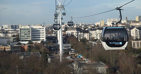Seilbahn in Paris: Sie gilt als Vorbild f&uuml;r die Gondelstrecke von der Heilbronner City zum KI-Park Ipai.