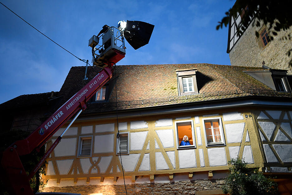Dreharbeiten zum  Mittelalterfilm in Horkheim