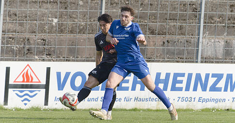 Amin Yazji (links) hatte gegen Heddesheim das 1:0 des VfB erzielt.