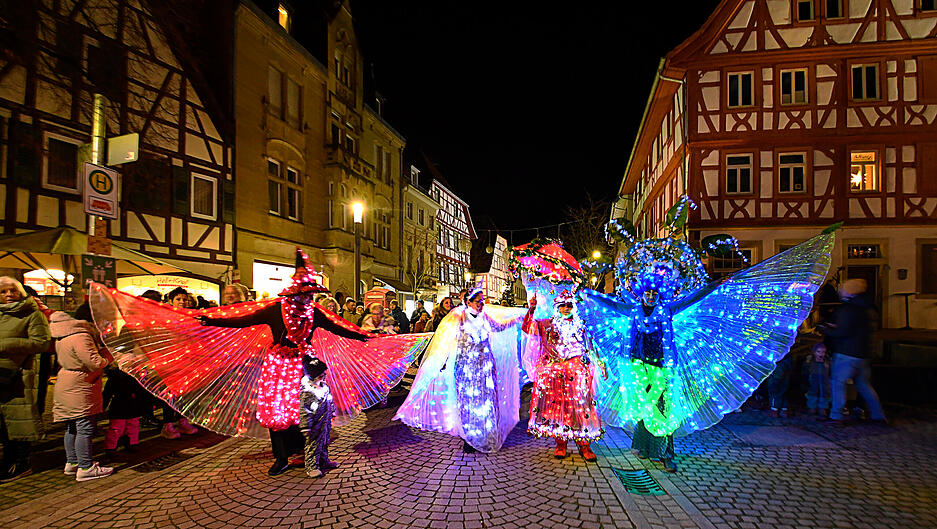 Jung und Alt erfreuten sich an der Eppinger Weihnachtsbeleuchtung und den „Zauberhafte Lichtgestalten“.
