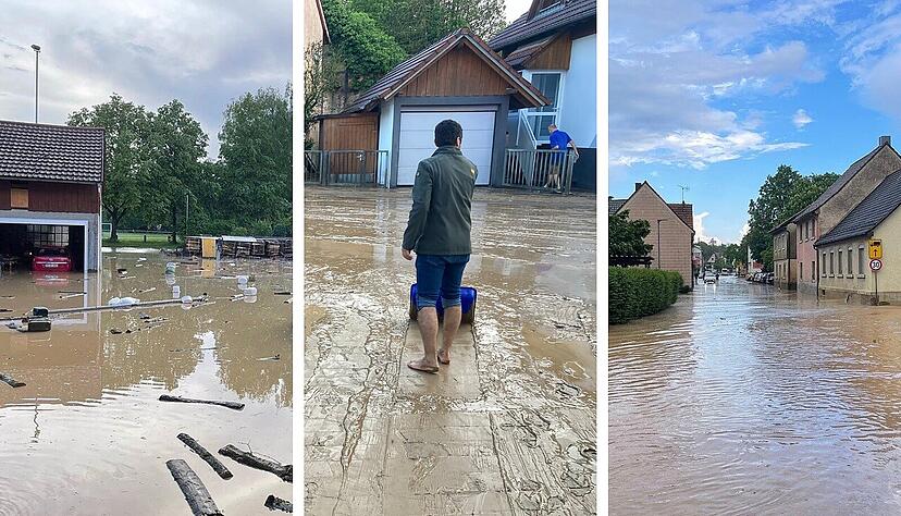 Gemmingen wurde von einem Unwetter am Montagabend schwer getroffen.