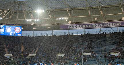 Fans verlassen das Stadion nachdem das Spiel wegen Beleidigungen gegen Hopp unterbrochen wurde. Foto: dpa