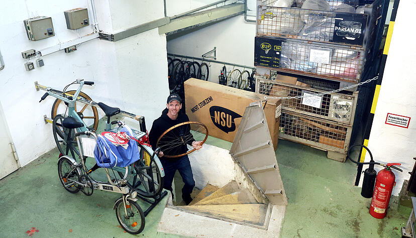 Bitte nicht st&uuml;rzen: Den Hinweis nimmt Sven Heimberger gern w&ouml;rtlich.