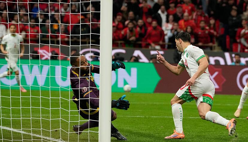 Traf erneut f&uuml;r Marokko: Brahim D&iacute;az (r).