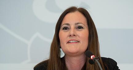 Janine Wissler, Co-Vorsitzende der Linken und Fraktionsvorsitzende der Partei im hessischen Landtag.