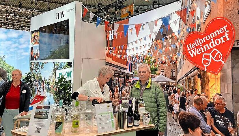 Die Stadt Heilbronn hat einen eigenen Stand direkt neben der Nordallianz und das Design dem gro&szlig;en Nachbarn angepasst.