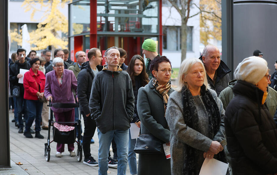Das Interesse am Stimme-Wahlcheck mit Kanzler Olaf Scholz in Heilbronn war groß.