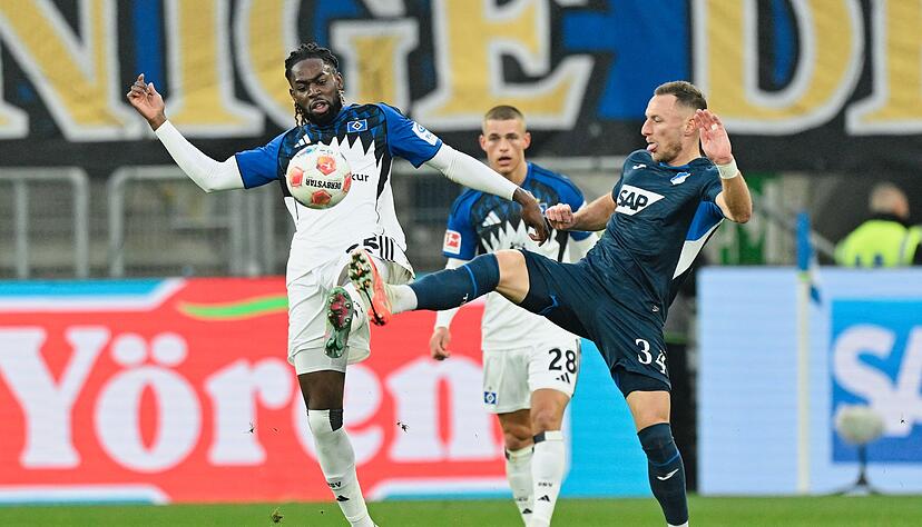 HSV-Profi Jordan Torunarigha (l.): harte Gegenwehr durch Hoffenheim und Vladimir Coufal. HSV-Profi Jordan Torunarigha (l.): harte Gegenwehr durch Hoffenheim und Vladimir Coufal.