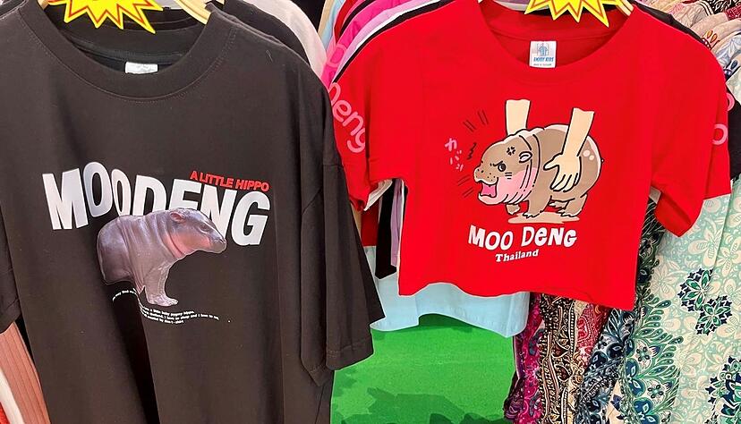 Besonders Moo-Deng-T-Shirts sind ein echter Kassenschlager.