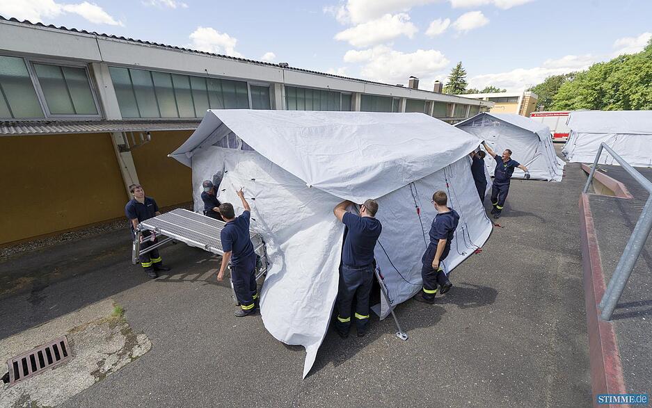 Notunterkunft für Flüchtlinge in Neuenstadt