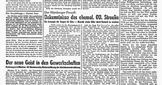 Zusammengestellt von Archiv und Dokumentation der Heilbronner Stimme - 28. M&auml;rz 1946: Die Nummer 1 der Heilbronner Stimme erscheint. Voraussetzung f&uuml;r die Herausgabe einer Zeitung im Nachkriegsdeutschland ist eine Lizenz, die die Milit&auml;rbeh&ouml;rden der Siegerm&auml;chte des Zweiten Weltkrieges vergeben, in Heilbronn die US-Milit&auml;rregierung.