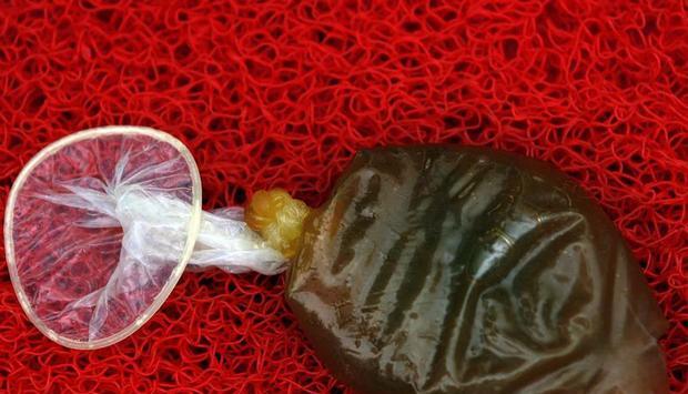 Verpasst ein Schwimmer den Verpflegungspunkt, haben einige einen Energydrink im Kondom dabei.