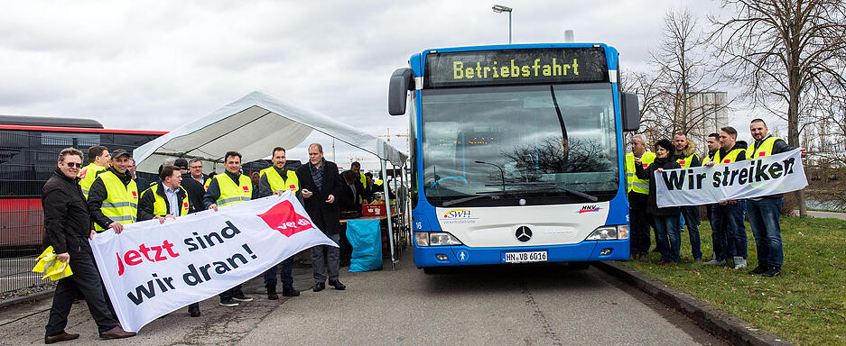 Verdi-Streik im Bus-Depot
