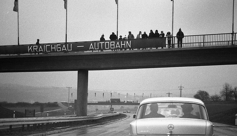 Eröffnung der Autobahn A6 , auch Neckarlinie genannt, am 10. Dezember 1968