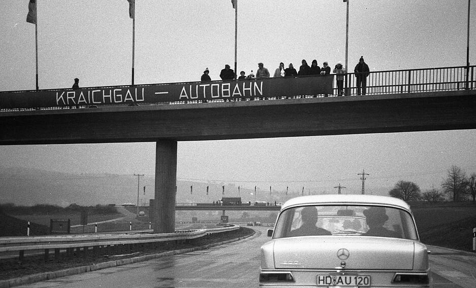 Eröffnung der Autobahn A6 , auch Neckarlinie genannt, am 10. Dezember 1968