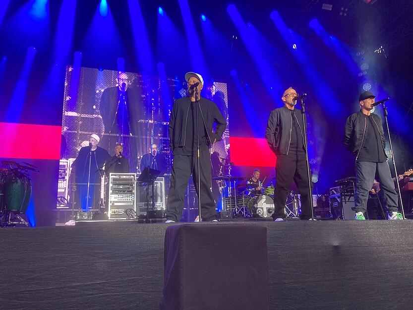 Mit ihren Hip-Hop-Hits treten die Fantastischen Vier auf dem Ludwigsburger Schlossplatz auf. Mit ihren Hip-Hop-Hits treten die Fantastischen Vier auf dem Ludwigsburger Schlossplatz auf.