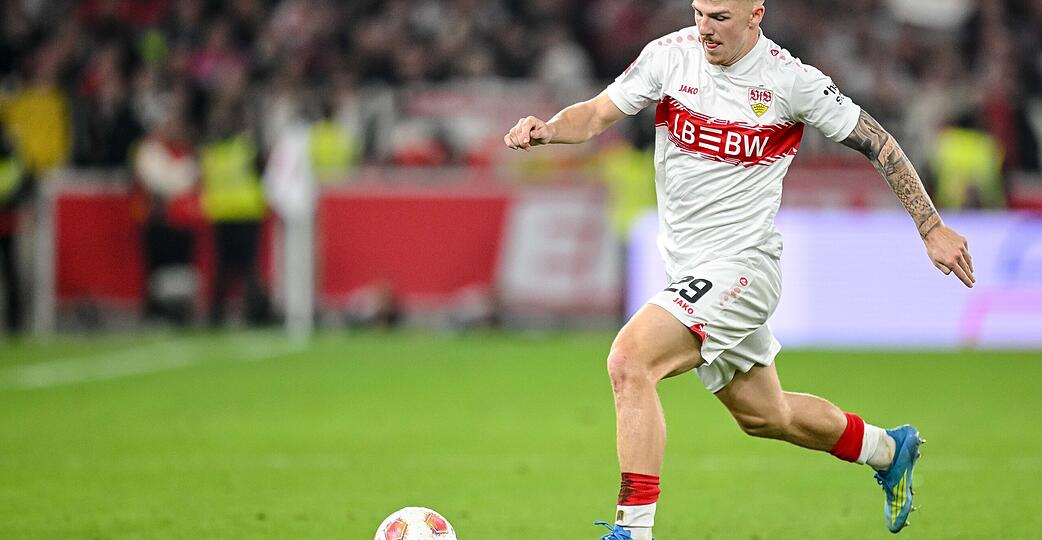 Finn Jeltsch (VfB Stuttgart) in Aktion. (Symbolbild)