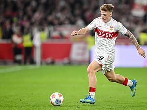 Finn Jeltsch (VfB Stuttgart) in Aktion. (Symbolbild)