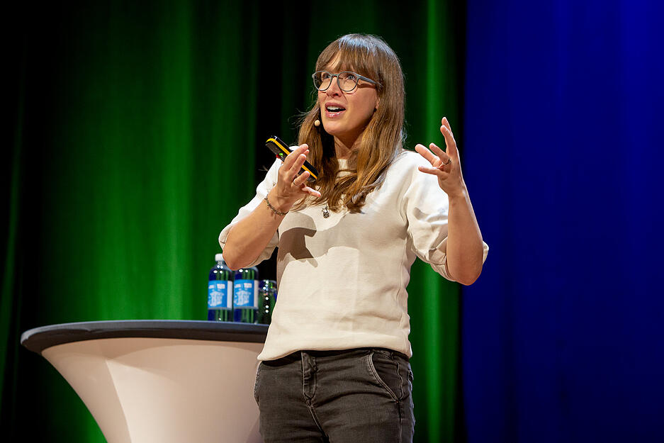 Insa Thiele-Eich lieferte Einblicke über ihre Motivation, an einem Astronautinnen-Programm teilzunehmen.