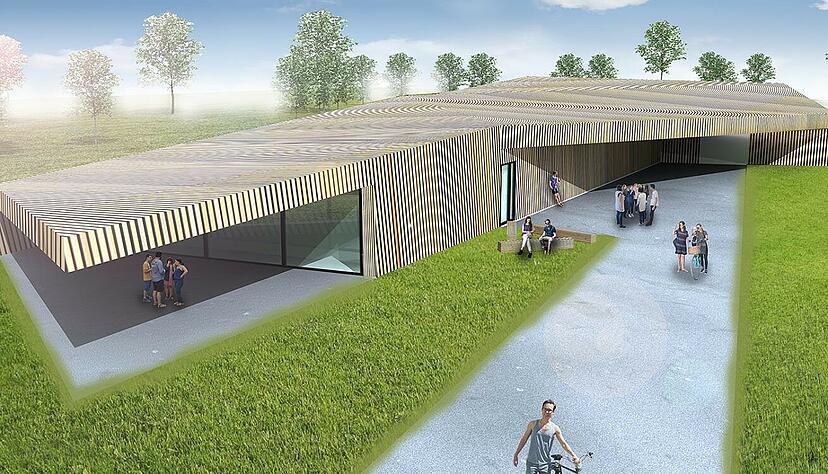 Die Visualisierung des Architekturbüros Krummlauf Teske Happold zeigt das neue "Schwabenhaus". Der Entwurf ging aus einem Wettbewerb hervor.
Foto: privat Die Visualisierung des Architekturbüros Krummlauf Teske Happold zeigt das neue "Schwabenhaus". Der Entwurf ging aus einem Wettbewerb hervor.
Foto: privat