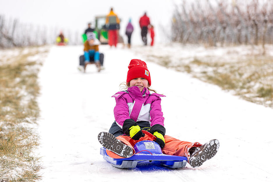 Ob auf Plastikschlitten...