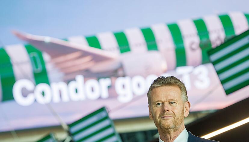 Condor-Chef Peter Gerber sieht die Zukunft der Airline in Frankfurt.