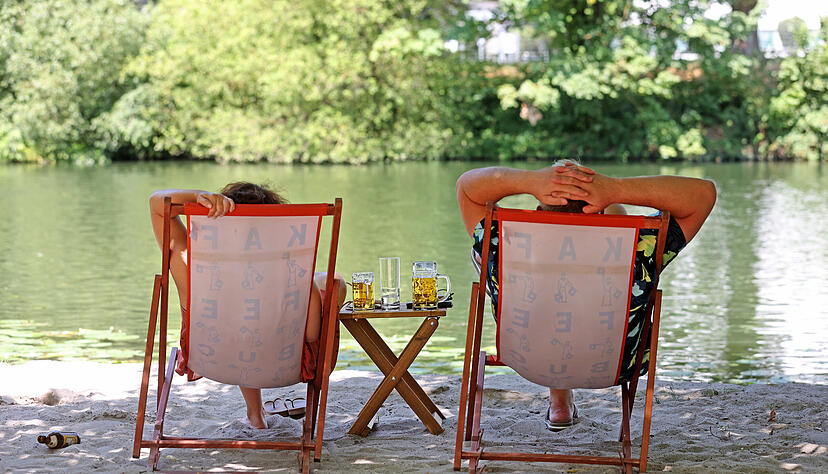 Wie hier im Juli an der Kaffeebucht Heilbronn haben die Menschen auch im September viel Sonne genießen können. Wie hier im Juli an der Kaffeebucht Heilbronn haben die Menschen auch im September viel Sonne genießen können.