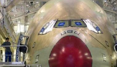 Das neue Flaggschiff von Airbus: der A380. Das neue Flaggschiff von Airbus: der A380.