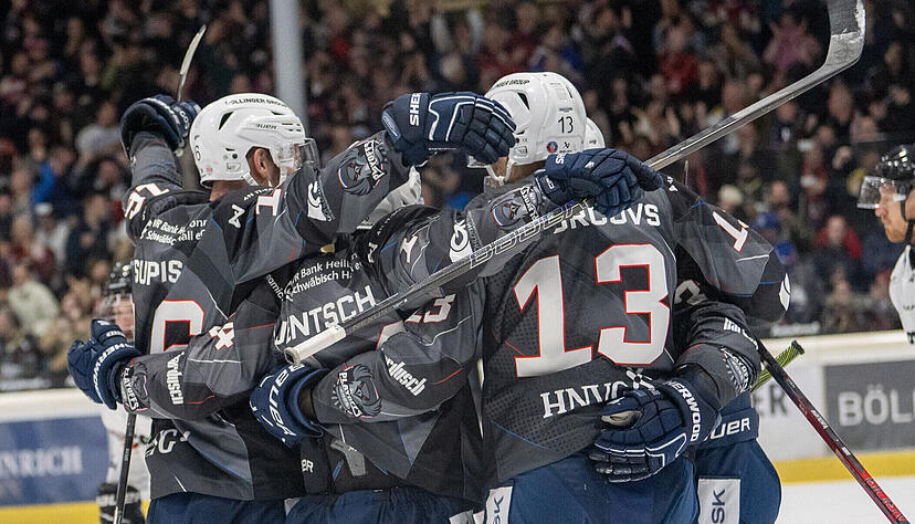 Jubel bei den Heilbronner Falken über den souveränen Einzug ins Playoff-Viertelfinale.