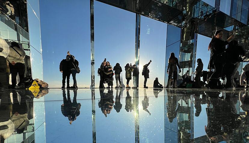 Selfie auf mehr als 300 Meter Höhe. Selfie auf mehr als 300 Meter Höhe.