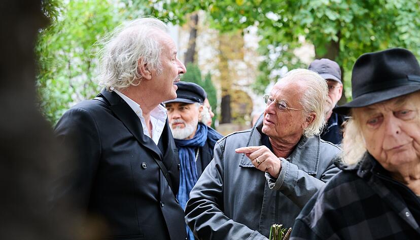 Leander Hau&szlig;mann und Frank Castorf im Gespr&auml;ch.