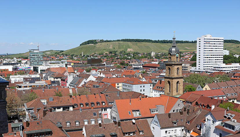 Blick auf die Stadt Heilbronn.