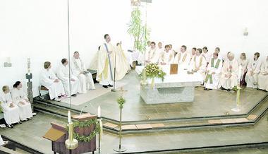 In der Vater-Unser-Kirche in Affaltrach feierte die Kirchengemeinde St. Johann Baptist die Primiz von Adrian Warzecha. Am Nachmittag gab es ein gro&szlig;es Fest. (Foto: Gustav D&ouml;ttling)