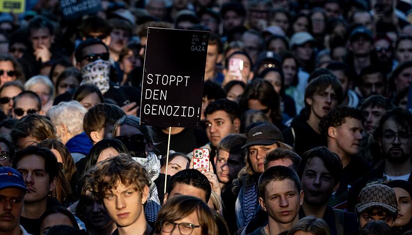 Demonstranten sprechen von einem &laquo;Genozid&raquo; an den Pal&auml;stinensern, was die israelische Regierung strikt bestreitet.