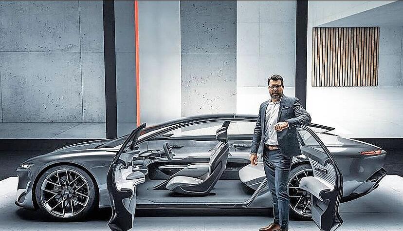 Die futuristische Studie Grand Sphere Concept ist das Vorbild für den elektrischen Nachfolger des Flaggschiffs A8 aus Neckarsulm.