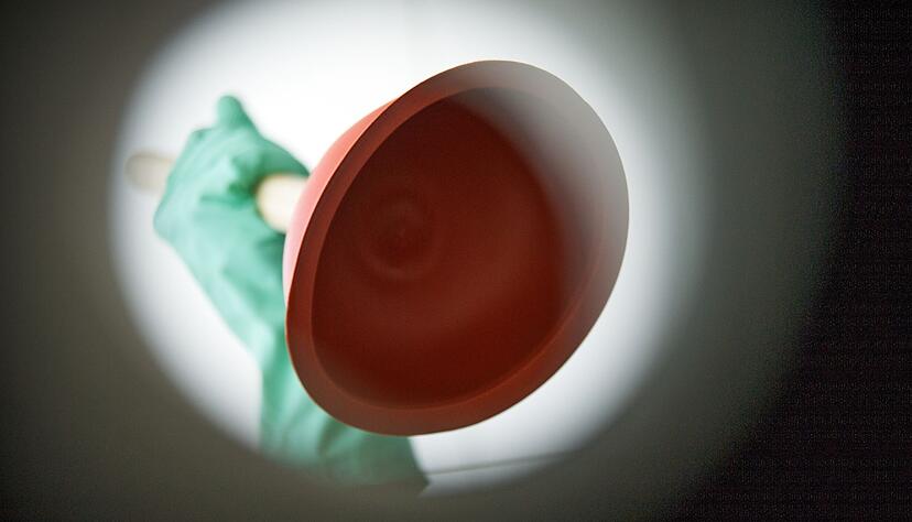 Bei Abflussproblemen in Wanne oder Dusche ist der P&ouml;mpel die richtige Wahl.