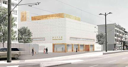 Der Entwurf der Vorarlberger Architekten Bernardo Bader gewinnt 2014 den Architekturwettbewerb für den Moschee-Neubau an der Weinsberger Straße. Von Anfang an sind Gewerbe- und Kulturzentrum fester Bestandteil des Projekts.