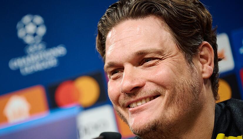 BVB-Trainer Edin Terzic freut sich auf das Spiel gegen Paris Saint-Germain. BVB-Trainer Edin Terzic freut sich auf das Spiel gegen Paris Saint-Germain.