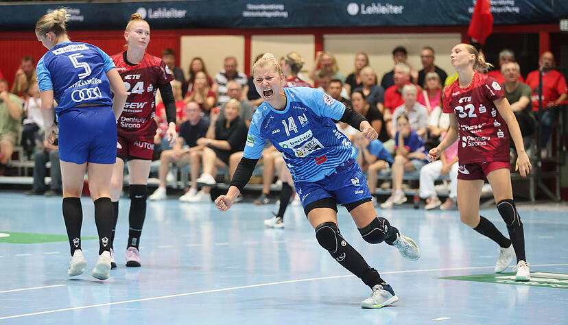 Gegen die HSG Bensheim/Auerbach hatte die Sport-Union Neckarsulm, hier mit Neuzugang Kamila Kordovská, beim ersten Heimspiel der Saison nur zeitweise Grund zur Freude. Das soll ich am Samstag gegen den Buxtehuder SV ändern.