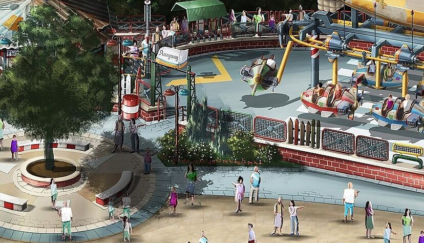 So sieht „Luftikus“ aus: Das neue Fahrgeschäft im Cleebronner Erlebnispark Tripsdrill soll sich ab 2026 drehen.