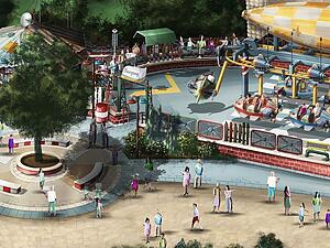 So sieht „Luftikus“ aus: Das neue Fahrgeschäft im Cleebronner Erlebnispark Tripsdrill soll sich ab 2026 drehen.