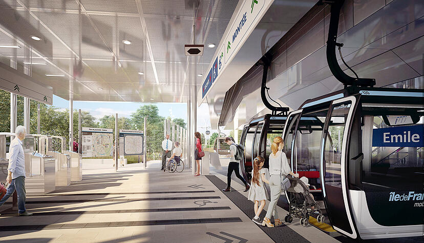 Noch eine Illustration: In wenigen Wochen soll C1, die Seilbahn im Pariser Südosten, in Betrieb gehen.