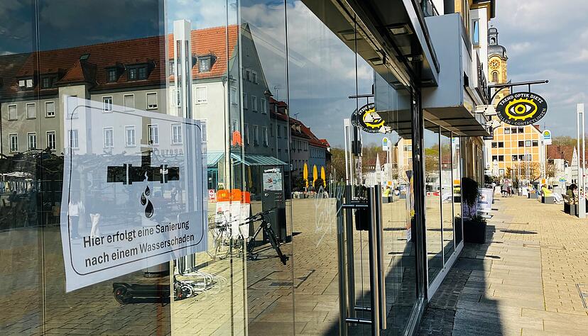Das Ladengesch&auml;ft Marktstra&szlig;e 23 ist nach einem Wasserschaden immer noch geschlossen.