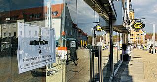 Das Ladengesch&auml;ft Marktstra&szlig;e 23 ist nach einem Wasserschaden immer noch geschlossen.