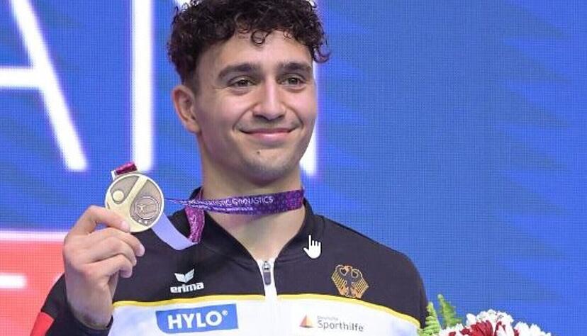 Sch&ouml;ne Erinnerung: 2023 in Antalya hat Milan Hosseini von der TG B&ouml;ckingen im Ger&auml;tefinale am Boden die Bronzemedaille gewonnen. Nun hat er sich f&uuml;r die Heim-EM in Leipzig qualifiziert.
